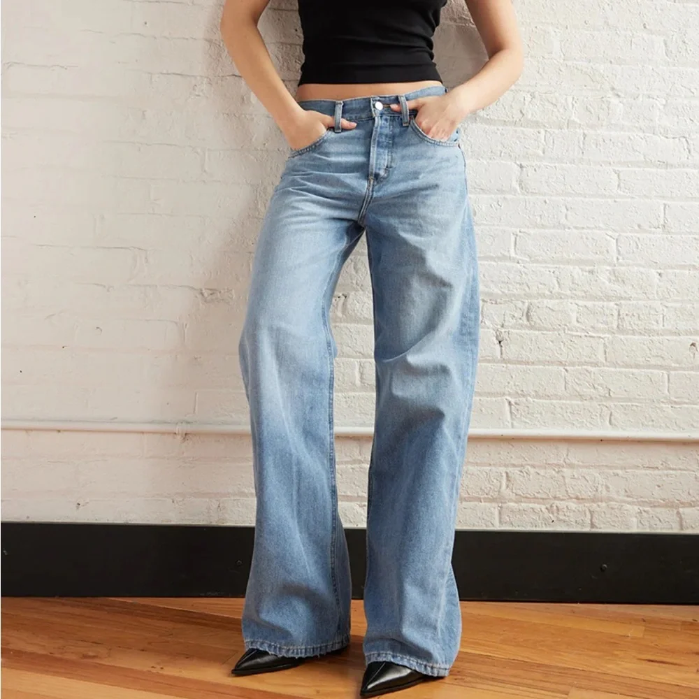 Etica Sky Blue Wide Leg Jeans - Picture 2 of 6